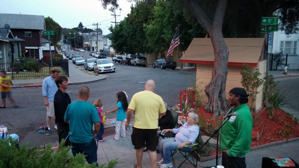 Gathering to chat with neighbors