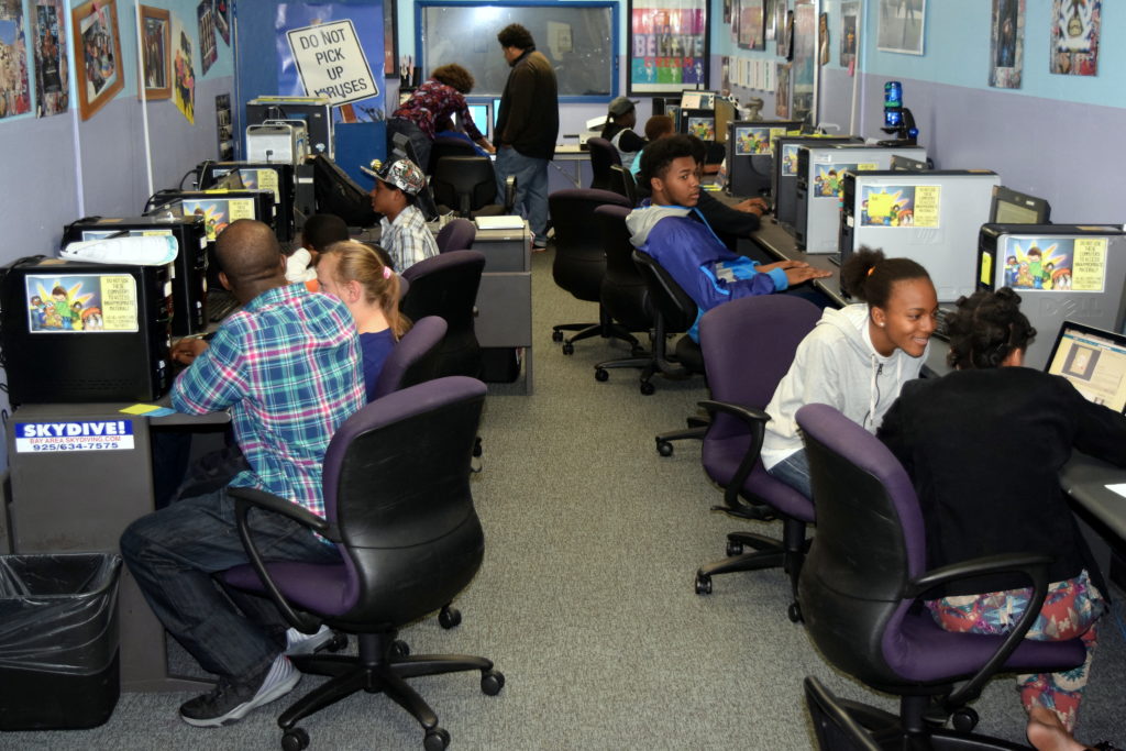 Students at the David E. Glover Education and Technology Center 