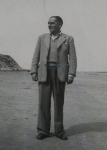 Katharine's father at the beach in the 1950s.