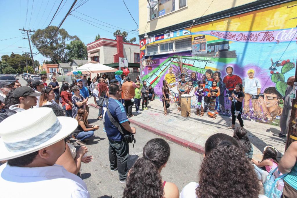 Town Roots: Oakland is Home Mural Unveiling, East 27th Street. Photo Credits: Diana Clock