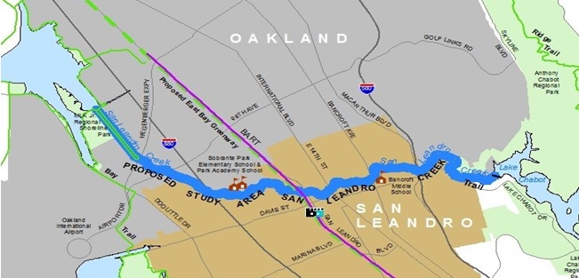san leandro creek map