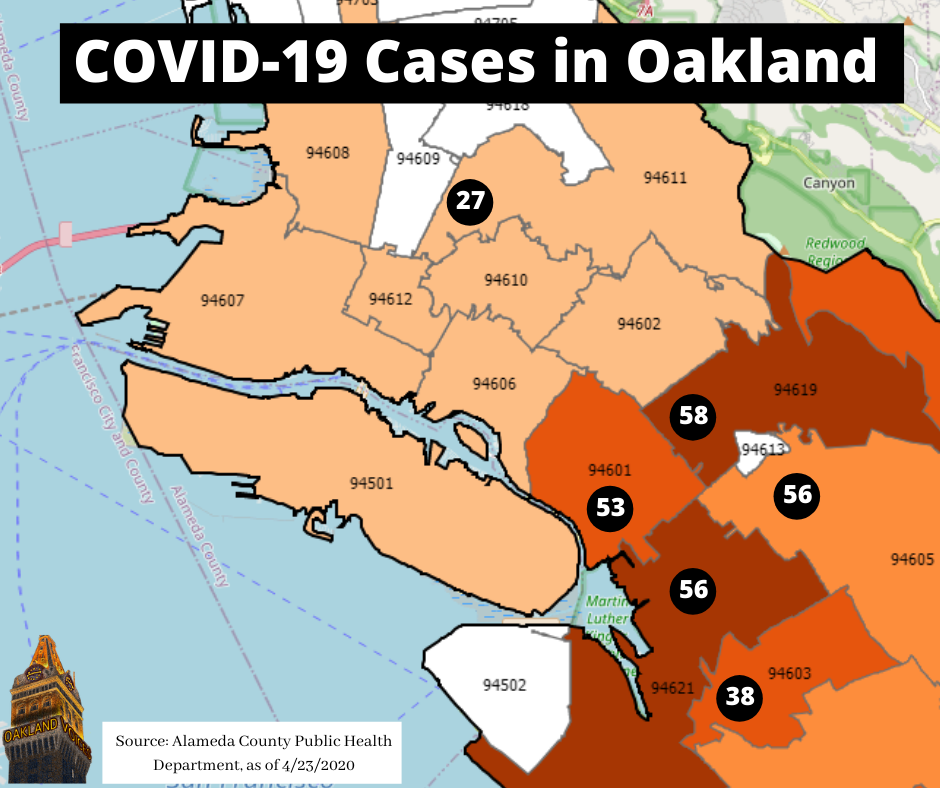 Oakland Area Code Map Map Shows East Oakland Hit Hardest By Covid-19 - Oakland Voices