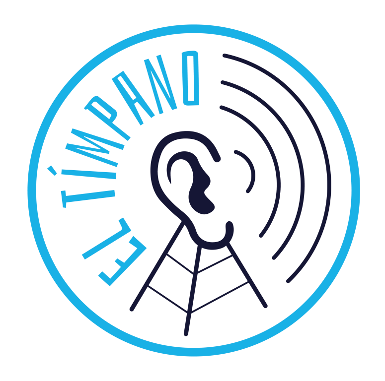 El Timpano's logo with an ear and sound resonating from the ear